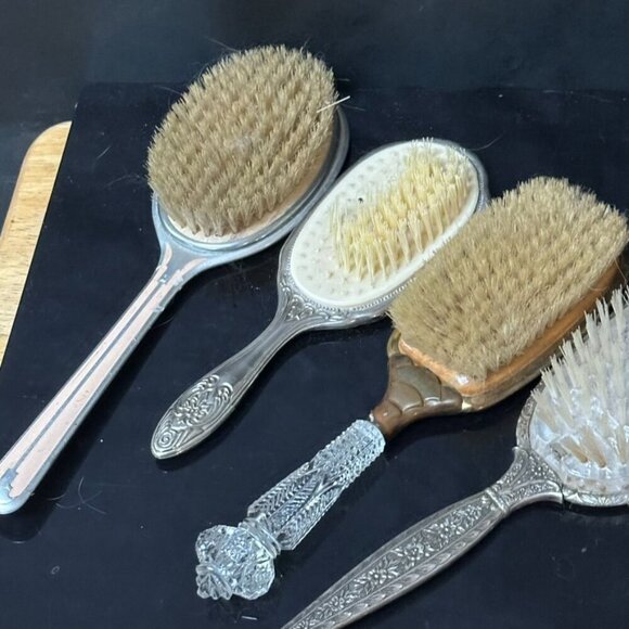 Antique Brush Lot Vanity Vintage Brushes Art Deco Nouveau Shabby Chic 1920s - Picture 3 of 11